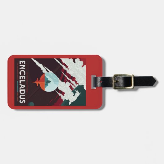 Retro Space Poster Cassini Mission to Saturn Gepäckanhänger (Vorderseite horizontal)