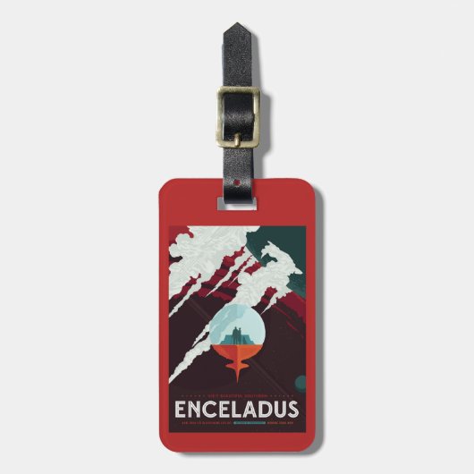 Retro Space Poster Cassini Mission to Saturn Gepäckanhänger (Vorderseite vertikal)