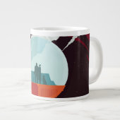 Retro Space Poster Cassini Mission to Saturn Jumbo-Tasse (Vorderseite Rechts)