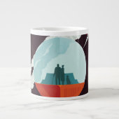 Retro Space Poster Cassini Mission to Saturn Jumbo-Tasse (Vorderseite)