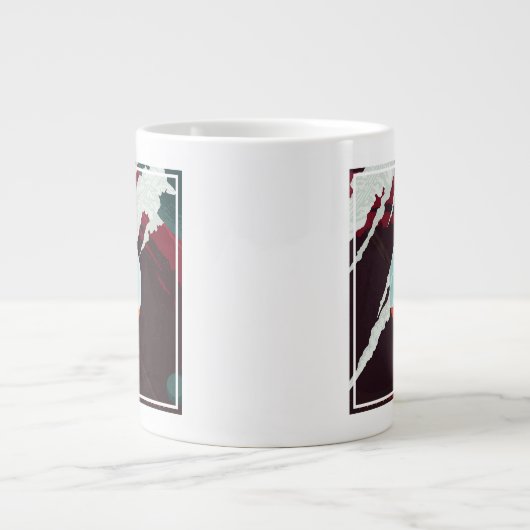 Retro Space Poster Cassini Mission to Saturn Jumbo-Tasse (Vorderseite)