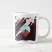 Retro Space Poster Cassini Mission to Saturn Jumbo-Tasse (Rechts)