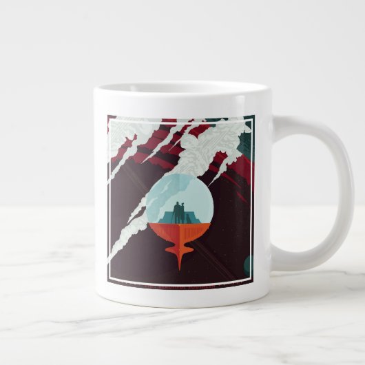 Retro Space Poster Cassini Mission to Saturn Jumbo-Tasse (Rechts)