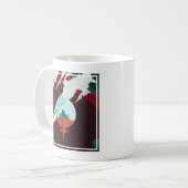 Retro Space Poster Cassini Mission to Saturn Kaffeetasse (Vorderseite Links)
