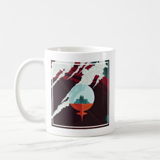 Retro Space Poster Cassini Mission to Saturn Kaffeetasse (Links)
