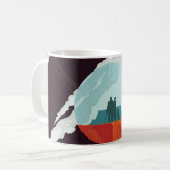 Retro Space Poster Cassini Mission to Saturn Kaffeetasse (Vorderseite Links)