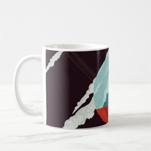 Retro Space Poster Cassini Mission to Saturn Kaffeetasse (Links)