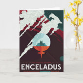 Retro Space Poster Cassini Mission to Saturn Karte (Gelbe Blume)