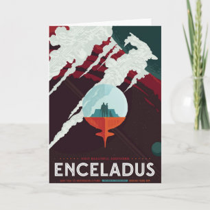 Retro Space Poster Cassini Mission to Saturn Karte