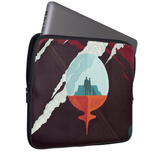 Retro Space Poster Cassini Mission to Saturn Laptopschutzhülle (Vorne Rechts)