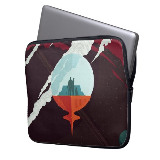 Retro Space Poster Cassini Mission to Saturn Laptopschutzhülle (Vorderseite Links)