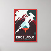 Retro Space Poster Cassini Mission to Saturn Leinwanddruck (Vorderseite)