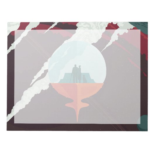 Retro Space Poster Cassini Mission to Saturn Notizblock (Vorderseite)