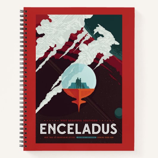 Retro Space Poster Cassini Mission to Saturn Notizblock (Vorderseite)