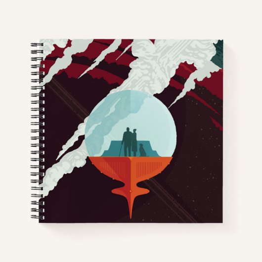 Retro Space Poster Cassini Mission to Saturn Notizblock (Vorderseite)