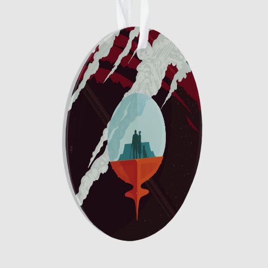 Retro Space Poster Cassini Mission to Saturn Ornament (Vorderseite)