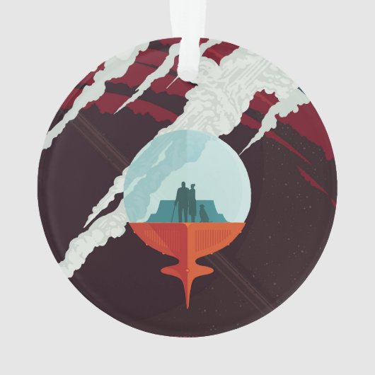 Retro Space Poster Cassini Mission to Saturn Ornament (Rückseite)