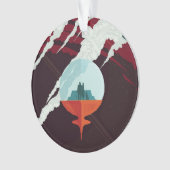 Retro Space Poster Cassini Mission to Saturn Ornament (Vorderseite)