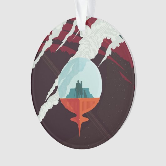 Retro Space Poster Cassini Mission to Saturn Ornament (Vorderseite)