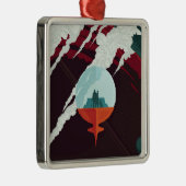 Retro Space Poster Cassini Mission to Saturn Ornament Aus Metall (Rechts)