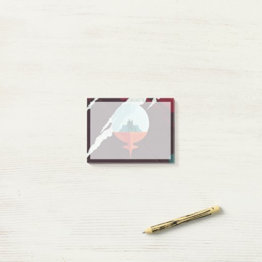 Retro Space Poster Cassini Mission to Saturn Post-it Klebezettel (Auf Schreibtisch)