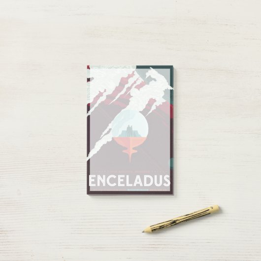 Retro Space Poster Cassini Mission to Saturn Post-it Klebezettel (Auf Schreibtisch)