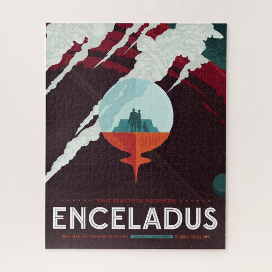 Retro Space Poster Cassini Mission to Saturn Puzzle (Vertikal)