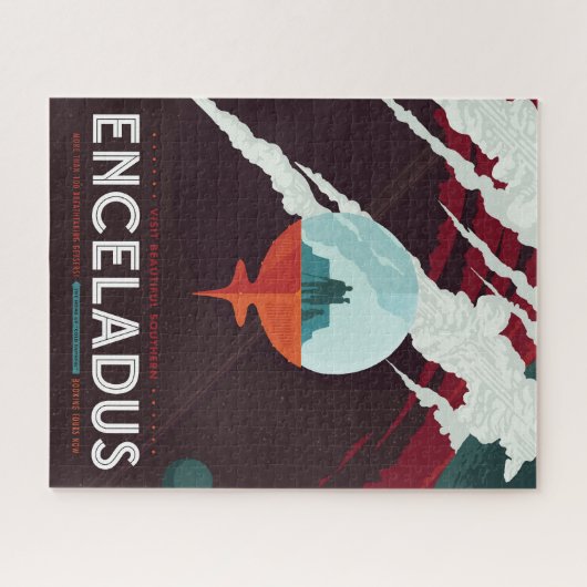 Retro Space Poster Cassini Mission to Saturn Puzzle (Horizontal)