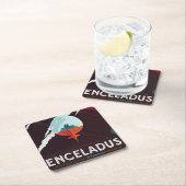 Retro Space Poster Cassini Mission to Saturn Rechteckiger Pappuntersetzer (Vor Ort)