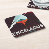 Retro Space Poster Cassini Mission to Saturn Rechteckiger Pappuntersetzer (angewinkelt)