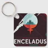 Retro Space Poster Cassini Mission to Saturn Schlüsselanhänger (Vorderseite)