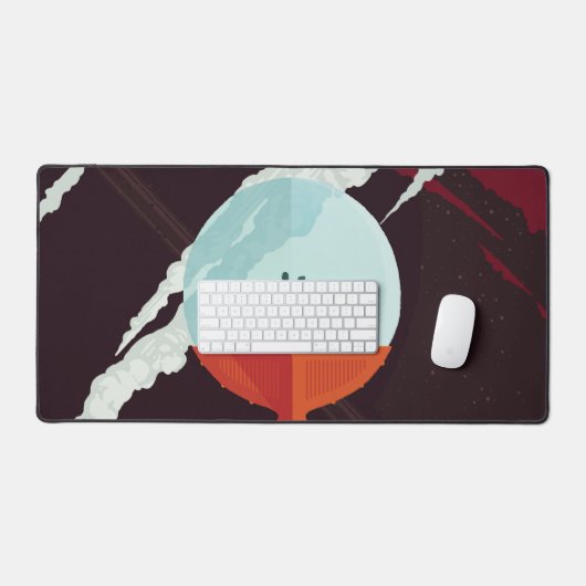 Retro Space Poster Cassini Mission to Saturn Schreibtischunterlage (Tastatur & Maus)