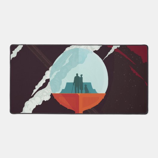 Retro Space Poster Cassini Mission to Saturn Schreibtischunterlage (Vorderseite)