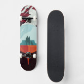 Retro Space Poster Cassini Mission to Saturn Skateboard (Vorderseite)