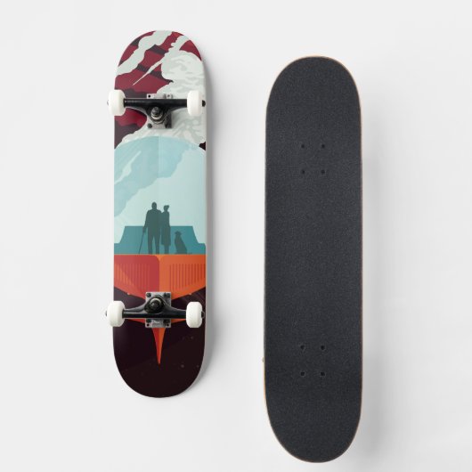 Retro Space Poster Cassini Mission to Saturn Skateboard (Vorderseite)