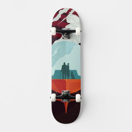 Retro Space Poster Cassini Mission to Saturn Skateboard (Vorderseite)