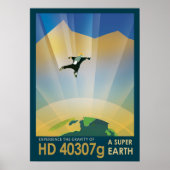 Retro Space Poster - die Schwerkraft einer Super E (Vorne)