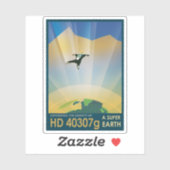 Retro Space Poster - die Schwerkraft einer Super E Aufkleber (Blatt)