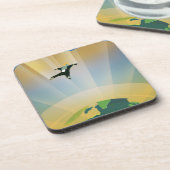 Retro Space Poster - die Schwerkraft einer Super E Getränkeuntersetzer (Linke Seite)