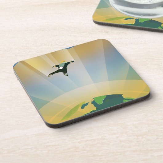 Retro Space Poster - die Schwerkraft einer Super E Getränkeuntersetzer (Linke Seite)