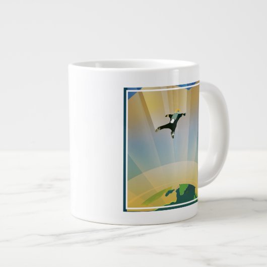 Retro Space Poster - die Schwerkraft einer Super E Jumbo-Tasse (Vorderseite Rechts)