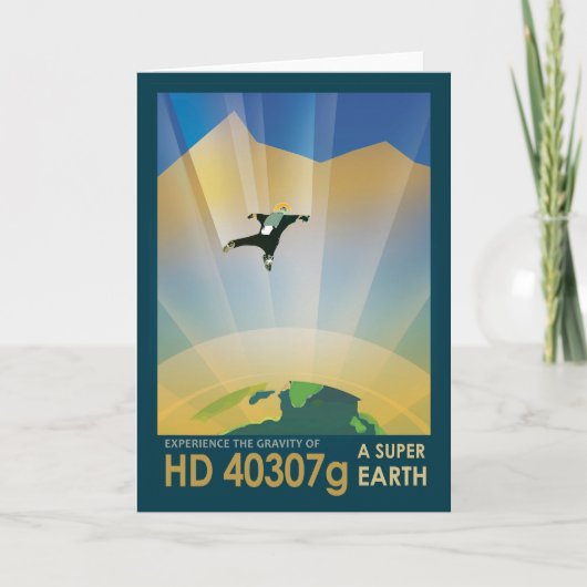 Retro Space Poster - die Schwerkraft einer Super E Karte (Vorderseite)