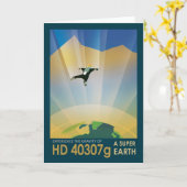 Retro Space Poster - die Schwerkraft einer Super E Karte (Gelbe Blume)