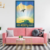 Retro Space Poster - die Schwerkraft einer Super E Leinwanddruck (Insitu (Wohnzimmer))