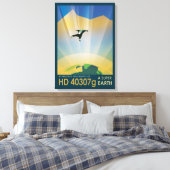 Retro Space Poster - die Schwerkraft einer Super E Leinwanddruck (Insitu (Schlafzimmer))