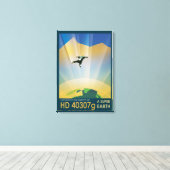 Retro Space Poster - die Schwerkraft einer Super E Leinwanddruck (Insitu (Holzboden))