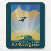 Retro Space Poster - die Schwerkraft einer Super E Mousepad (Vorne)