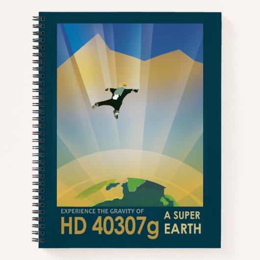 Retro Space Poster - die Schwerkraft einer Super E Notizblock (Vorderseite)