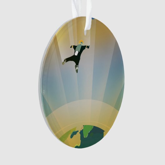 Retro Space Poster - die Schwerkraft einer Super E Ornament (Vorderseite)