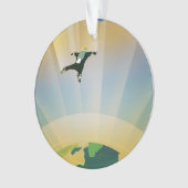 Retro Space Poster - die Schwerkraft einer Super E Ornament (Vorderseite)